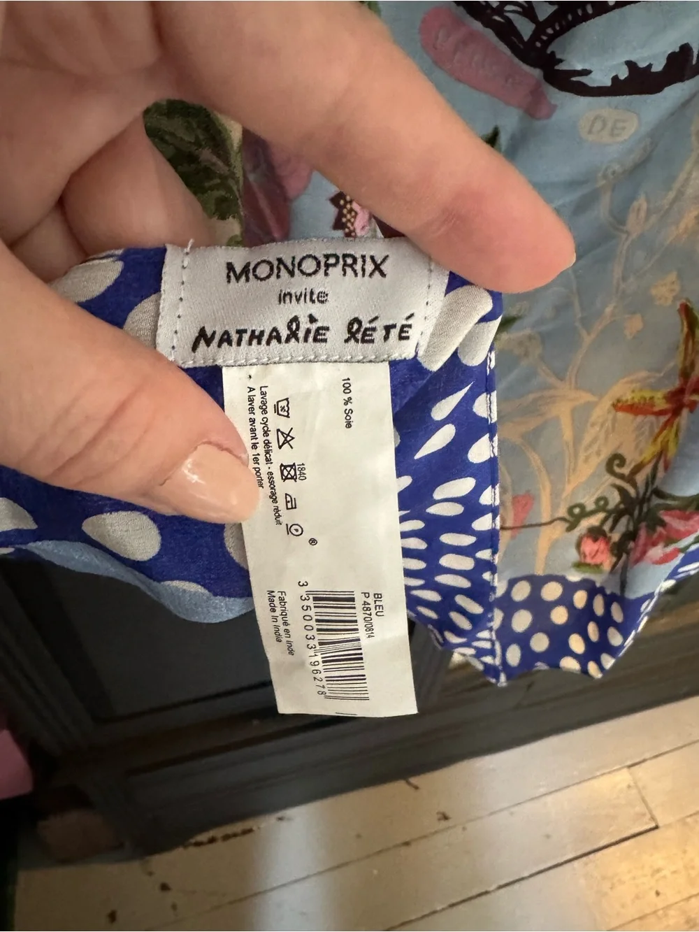 Nathalie Leté Silk Scarf - Paris Jardin (Blue not Peach)